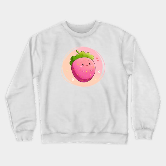 Cute strawberry Crewneck Sweatshirt by DrawwithMichelle